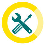 KEINOn symboli käyttöönotolle työkalujen kuva